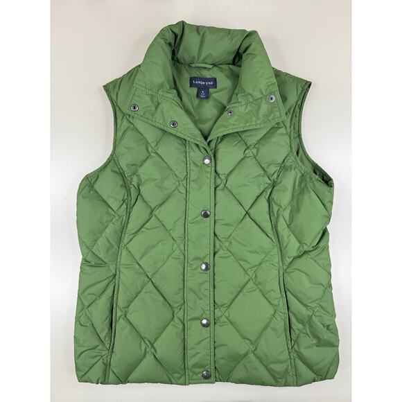 Lands' End Jackets & Blazers - Lands’ End Women’s Down Puffer Vest Small Green Quilted Insulated Preppy Classic